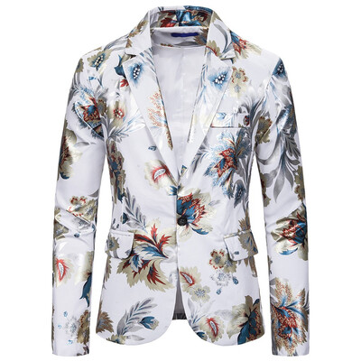 

Toponeto Mens Slim Button Suit Plaid Turn-down Collor tops Solid Jacket Coat