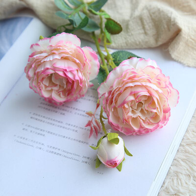 

JPGIF Artificial Fake Western Rose Flower Peony Bridal Bouquet Wedding Home Decor MR