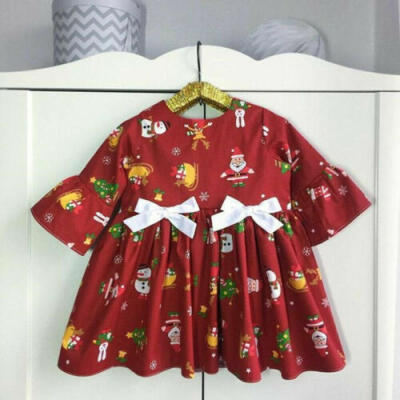 

Newborn Toddler Baby Girl Christmas Party Pageant Tutu Dress Princess Clothes