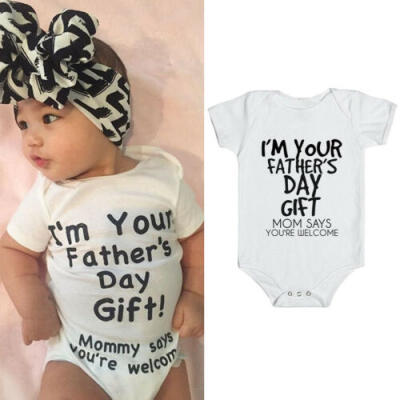 

Fathers Day Gift Baby Girls Boys Newborn Romper Jumpsuit Summer Clothes Outfits