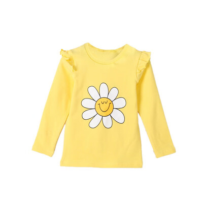 

Toddler Girl T-shirt Long Sleeve Flowers Printed T-shirt Tops Cotton Casual Blouse Outfits Autumn
