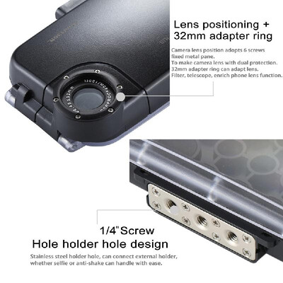 

PULUZ for iPhone X &  40m130ft Waterproof Diving Housing Case for Surfing Swimming Photo Video Taking Underwater Cover White