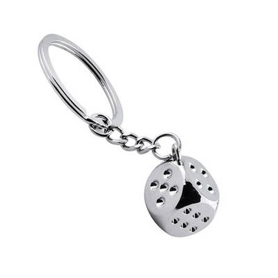 

Lucky Aquare Dice Pendant Keychain Metal Home Car Gamble Keyrings Key Holder Decor Accessories