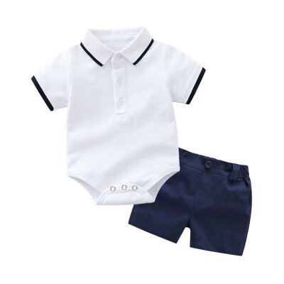 

2019 Baby Boy Clothes Set Summer Formal Short Sleeve T-Shirt SummerShorts Cotton 2PCS Infant Clothing