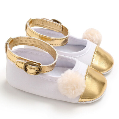 

Baby The First Walker Shoes Baby Shoes Girls Cute Small Pompom Stitching Princess Baby Soft Bottom Toddler Shoes