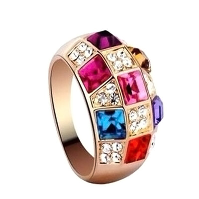 

Fashion Luxury Crystal Rhinestone Finger Ring Colorful Women Ring Multi-color Rings Gifts