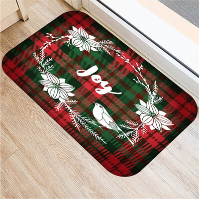 

Gobestart Christmas Print Doormat Xmas Kitchen Bathroom Anti-Slip Floor Mat Carpet Foot Pad Rug