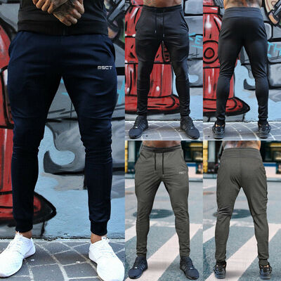 

Stylish Mens Soild Casual Pants Long Trousers Tracksuit Slim Fitness Jogger Gym
