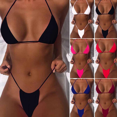 

2pcs Sexy Women Bikini Set Bra Triangle Suit Swimsuit Bathing Suit Swimming Suit 2019 Summer Holiday Beach Swimmingwear Monokin