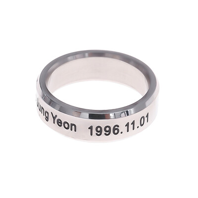 

Kpop Twice Same Heel Letter Letter Ring with Rhinestone Unisex Pair Stainless Steel Ring Hot Gift