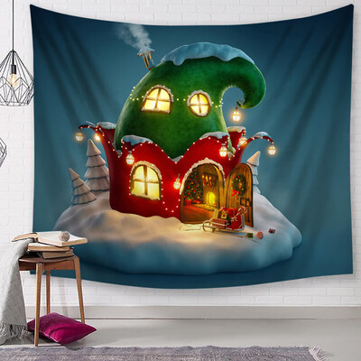 

Gobestart Christmas Tapestry Santa Print Wall Hanging Tapestry Art Home Decor