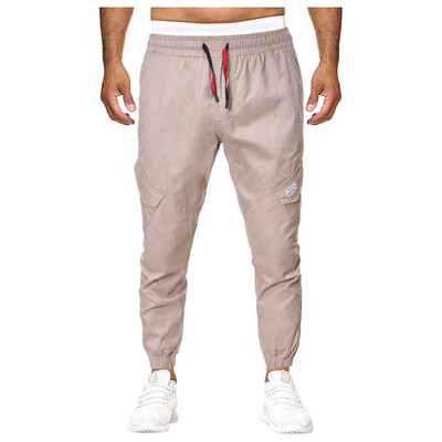 

Gobestart Mens Straight Casual Cotton Slim Fit Sport Long Pants Pocket Trousers