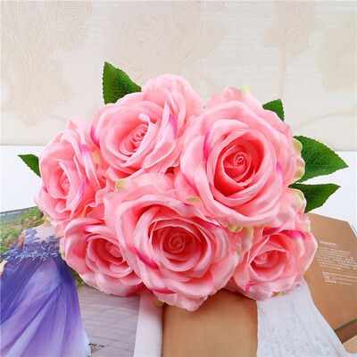 

Gobestart 1 Bouquet Vintage Artificial Rose Silk Flowers Bouquet for Decoration