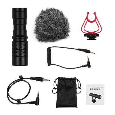 

Universal Cardioid Directional Video Condenser Microphone Mini Mic 35mm Plug with Anti-Shock Mount for Canon Nikon Sony DSLR ILDC