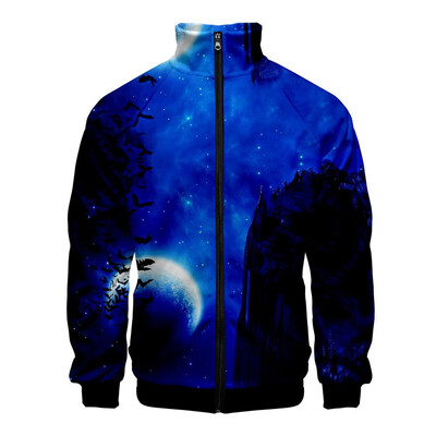 

Toponeto Mens Halloween Print Zipper Sportswear Long Sleeve Coat Jacket Outwear