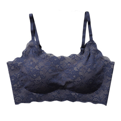 

Summer Full Cup Lace Seamless One-Piece Gathered Underwear Vest Wireless Padded Ice Silk Solid Color Tanks Intimates Camis Tops