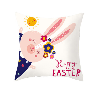 

〖Follure〗Easter Rabbit Print Pillow Case Polyester Sofa Car Cushion Cover Home Decor