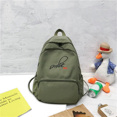

Tailored Large Capacity Solid Color Waterproof Nylon Casual Backpack School Bag