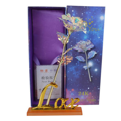 

Mothers Day Present Gift 24K Gold Plated Golden Rose Valentines Day Flower Holiday Wedding Party Decoration With Retailed Box