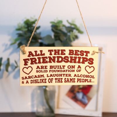 

Toponeto Sign Board Best Friend Friendship Gift Chic Spending Heart Thank You Decoration