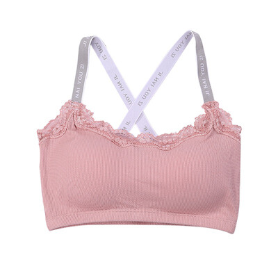 

Women Crop Tops Sexy Lace Bra Camisole Camis Solid Colors Underwear Letters Print Strappy Padded Bra Tops Cotton Vest Tank Top