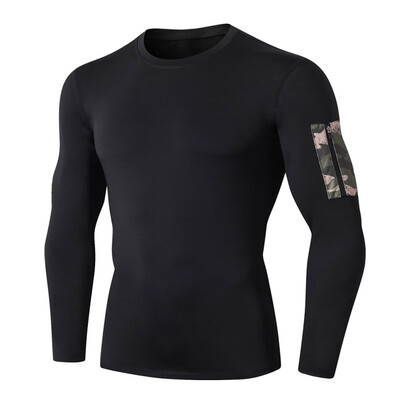 

Men sports t-shirt Long Sleeve Breathable Quick-drying Bottoming Round Collar T-shirt Sports Tops