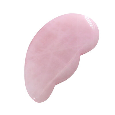 

Rose Quartz Scraping Plate Pink Jade Stone Body Facial Eye Acupuncture Massage Relaxation Health Care