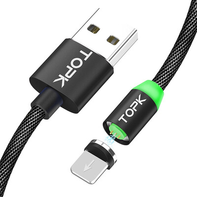 

TOPK Newest Upgraded LED Magnetic Cable iPhone USB Cable Fast Charging Data Sync For iPhone