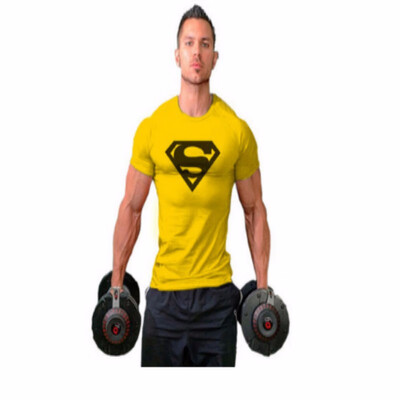 

Mens Fitness T-shirt Superman Cotton Sports Short Sleeves