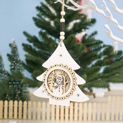 

Gobestart Christmas Decor Wooden Ornament LED Light Santa Claus Cart Luminous Lamp