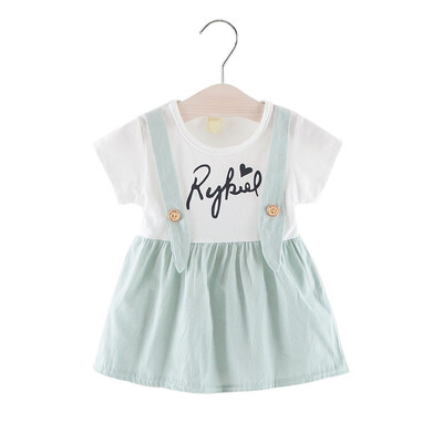 

Summer Dress Girl Clothes Letter Strap Fashion Kids Dresses For Girls Newborn Baby Clothing Causal Princess Dress