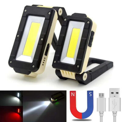 

Rechargeable Battery Usb Portable Light With Magnet Camping Flashlight Garage Tools Work Lamp