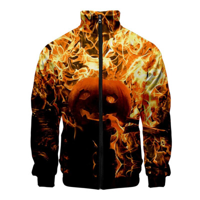 

Toponeto Mens Halloween Print Zipper Sportswear Long Sleeve Coat Jacket Outwear