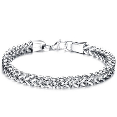 

Men Bracelet Silver Gold Color Black Stainless Steel Bracelet & Bangle Male Accessory Hip Hop Party Rock Jewelry