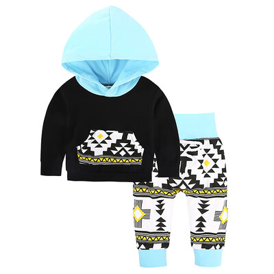 

Kids Cap Hooded Sweater Kids Set 2pcs Black Hooded Jacket Pants Autumn & Winter Baby Clothes Set