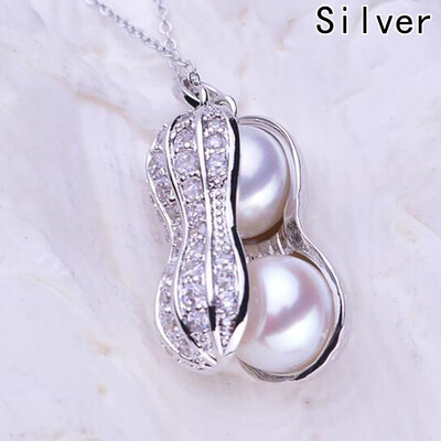 

Women Fashion Retro Necklace Jewelry Natural Freshwater Pearls Clavicle Chain Peanut Pendant Necklace Fashion Jewelry Gift