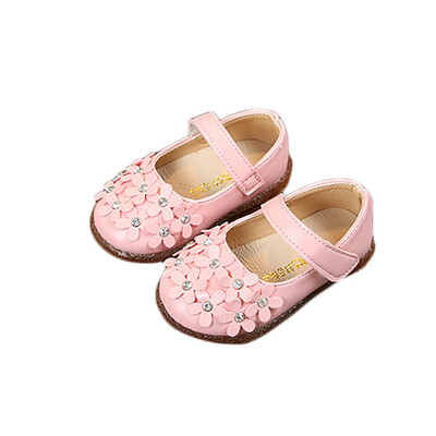 

Girls Shoes Baby Toddlers Princess Shoes Flowes Single Shoe Bling Flats Children Mary Janes New Style White Red Pink 1-3Y