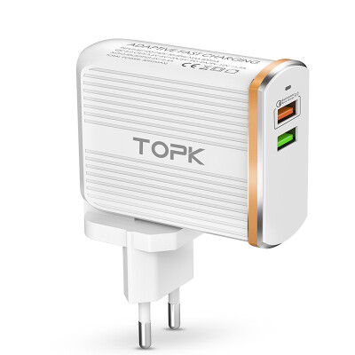 

TOPK Mobile Phone Charger 30W USB Charger For iPhone Samsung Xiaomi Huawei Quick Charge 30 Fast Charger Dual USB Travel Adapter