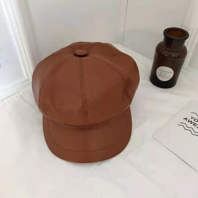 

Womens PU Leather Beret Hat Retro French Beret Hats for Girls Holiday Gifts