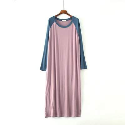 

New Loose Modal Nightdress Pregnant Women Plus Fat Large Size Long Sleeve Dress