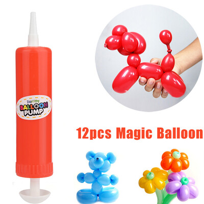 

YIWULA12 PCS Latex Twisting Balloons Magic Long Balloons Color Party Toys 1PC Pump