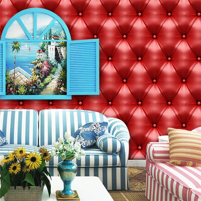 

Gobestart 3D Vintage Leather textured wallpaper PVC Mural Realistic Look Waterproof