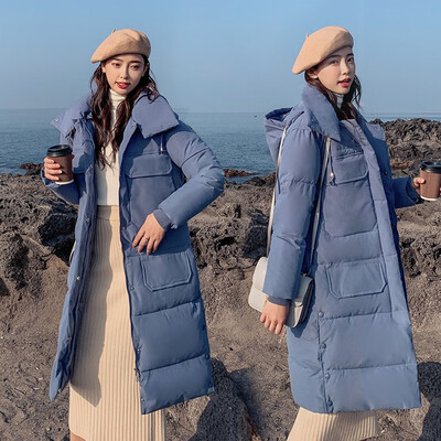 

Tailored Fashion Outerwear Long Sleeve Hooded Jackets Cotton-padded Pockets Bandage Coats