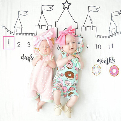 

Muslim Baby Blankets Newborn Swaddle Stroller Bedding Wrap Photo Background Monthly Growth Number Photography Props Outfits