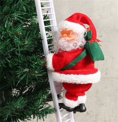 

Gobestart Christmas Decoration Santa Claus Electric Climbing Hanging Xmas Ornament Toys