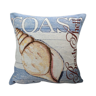 

Mediterranean Style Marine Life Home Pillow Cover Cotton Linen Bed Pillowcase Square Cushion Cotton And Linen Materials