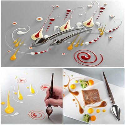 

Deco Spoon Decorate Food Draw Design Sauce Dressing Plate Dessert