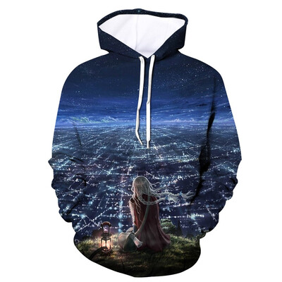 

Toponeto Mens 3D Printed Jacket Long Sleeve Hooded New Style Coat Hoodie Blouse Tops