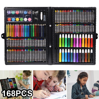 

168Pcsset Multicolor Professional Drawing Tool Kit Painting Brush Art Marker Set Water Color Pen Children Kids Gift