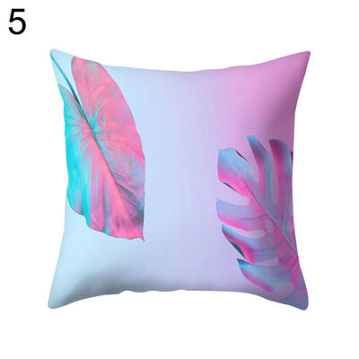 

Pink Leaf Plant Square Throw Pillow Protector Case Cushion Cover Bedding Article